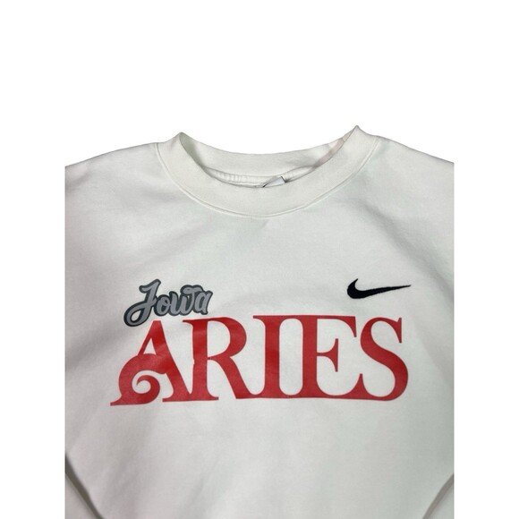 Nike Iowa ARIES Sweatshirt Men's Size M White Embroidered Swoosh Warm Comfy - Picture 3 of 7